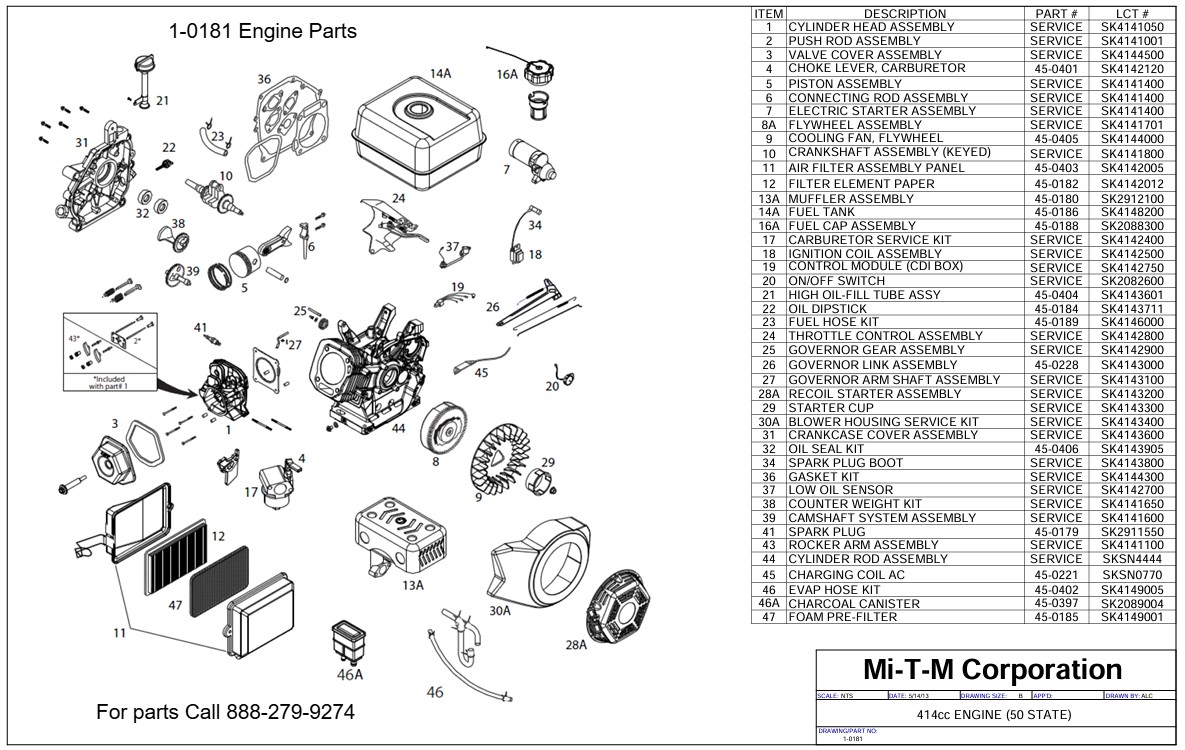 MITM  1-0181 engine repair parts
